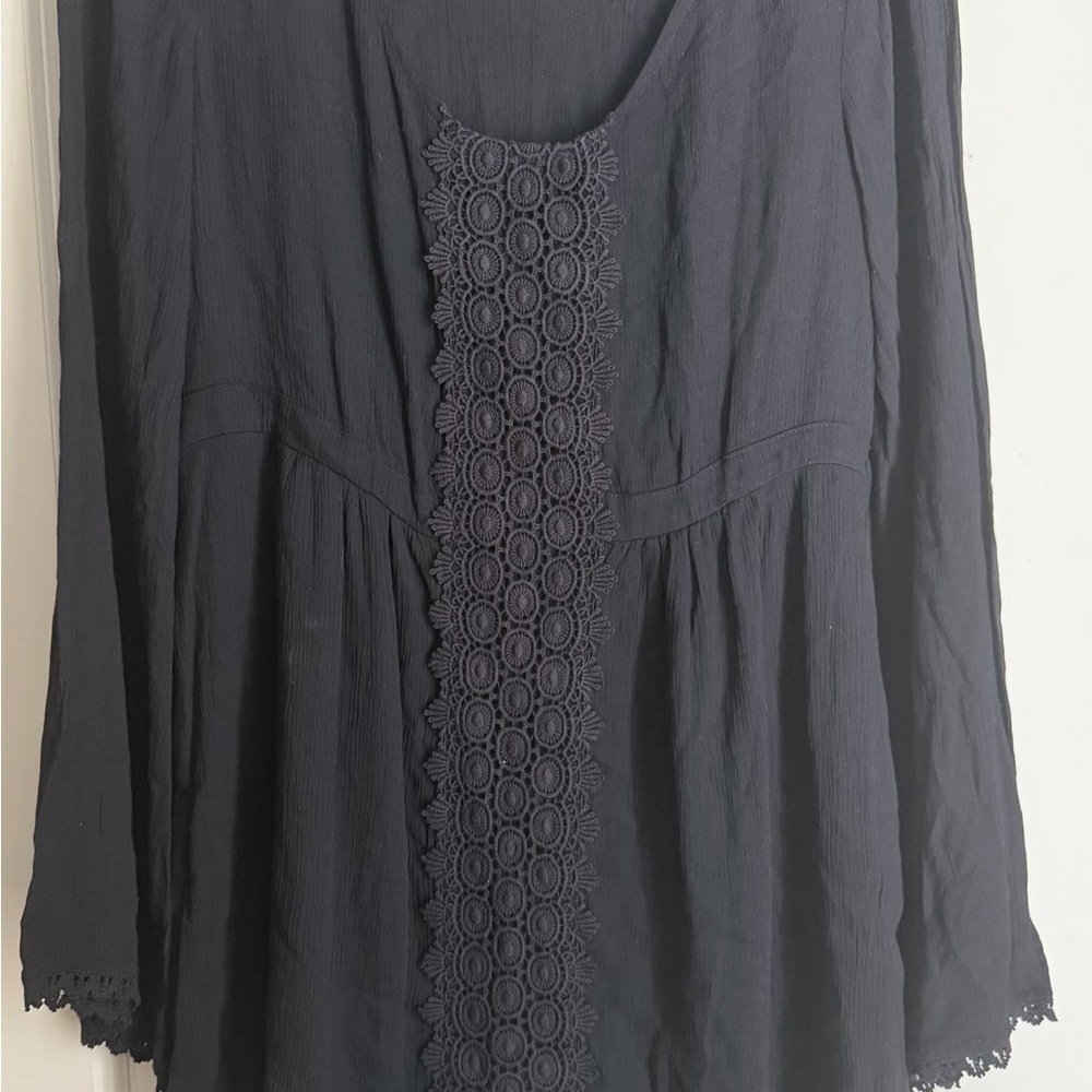 Button’s Black Crochet Detail minidress S whymsigoth vamp formal fairygoth emo
